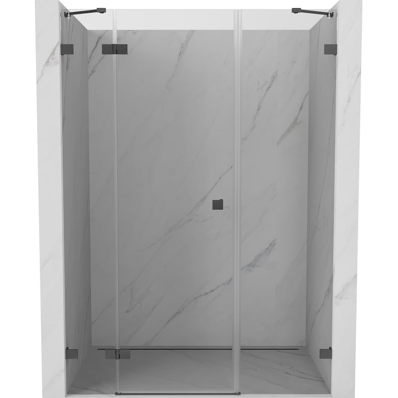 Mexen Lunar porte de douche pivotante gauche 160 cm, transparent, gris canon brossé - 834S-160-050-66-00-L