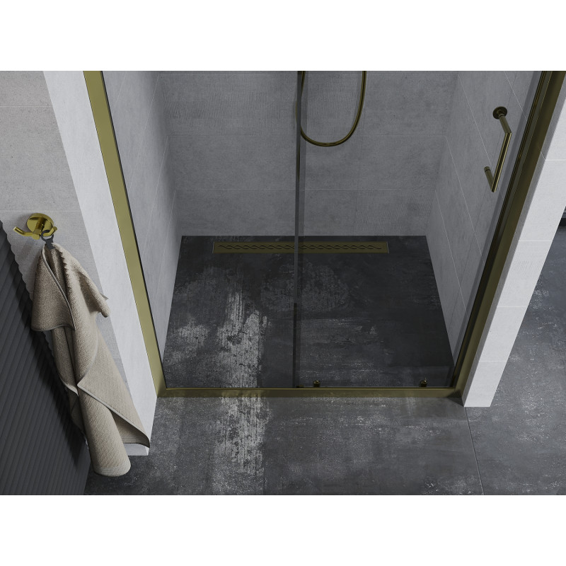 Mexen Apia porte de douche coulissante 120 cm, transparent, doré - 845-120-000-50-00