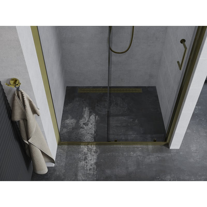 Mexen Apia portes de douche coulissantes 120 cm, transparentes, dorées - 845-120-000-50-00