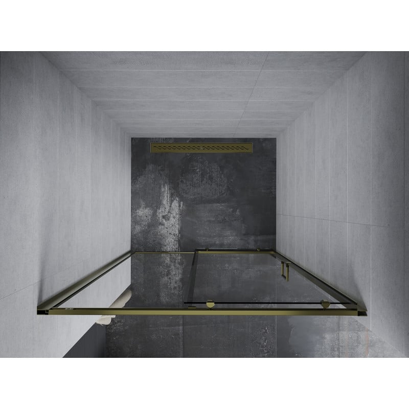 Mexen Apia portes de douche coulissantes 120 cm, transparentes, dorées - 845-120-000-50-00