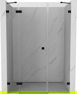 Mexen Lunar porte de douche battante gauche 140 cm, transparent, noir - 834S-140-050-70-00-L