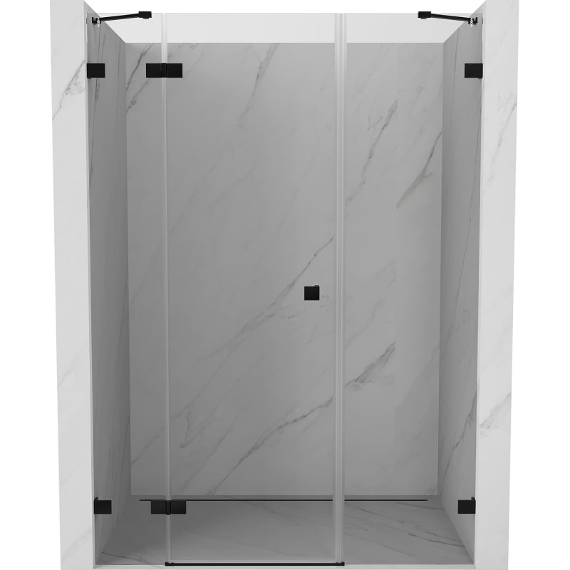 Mexen Lunar porte de douche pivotante gauche 155 cm, transparent, noir - 834S-155-050-70-00-L