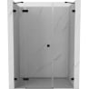 Mexen Lunar porte de douche pivotante gauche 155 cm, transparent, noir - 834S-155-050-70-00-L