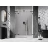 Mexen Lunar porte de douche pivotante gauche 155 cm, transparent, noir - 834S-155-050-70-00-L