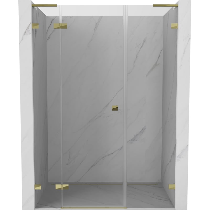 Mexen Lunar L porte de douche pivotante gauche 160 cm, transparent, doré - 834SL-160-050-50-00-L
