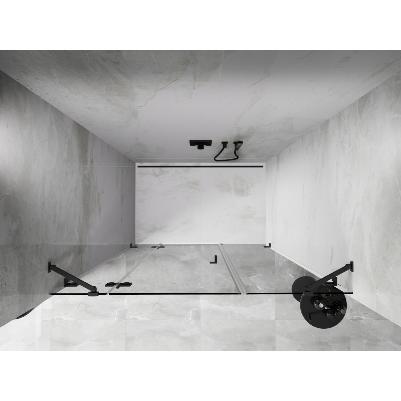 Mexen Lunar porte de douche pivotante gauche 145 cm, transparent, gun metal - 834S-145-050-95-00-L