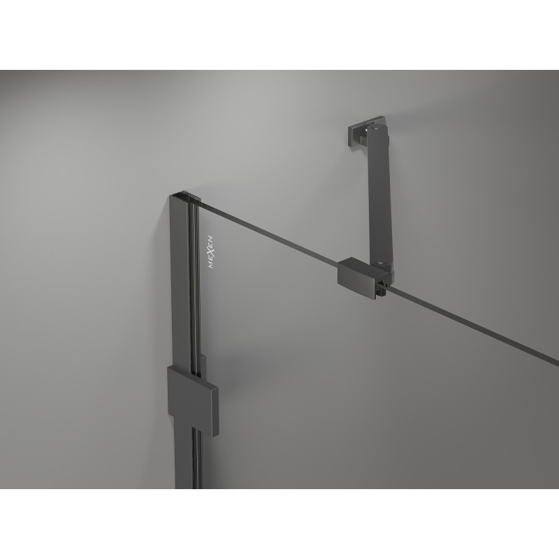 Mexen Lunar porte de douche pivotante gauche 145 cm, transparent, gun metal - 834S-145-050-95-00-L