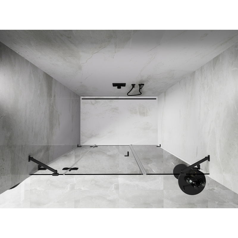 Mexen Lunar porte de douche battante gauche 155 cm, transparent, gun metal - 834S-155-050-95-00-L