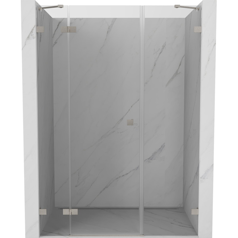 Mexen Lunar portes de douche pivotantes gauche 135 cm, transparentes, nickel brossé - 834S-135-050-97-00-L