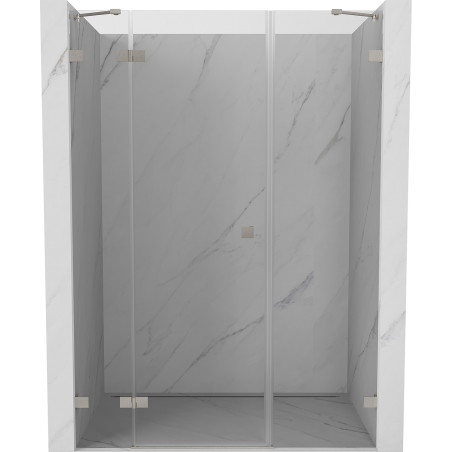 Mexen Lunar portes de douche pivotantes gauche 135 cm, transparentes, nickel brossé - 834S-135-050-97-00-L
