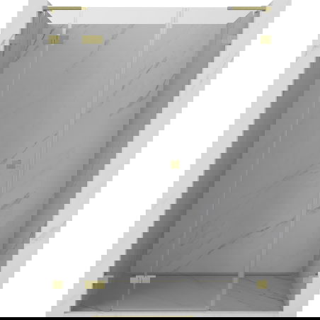 Mexen Lunar L porte de douche pivotante gauche 125 cm, transparente, dorée brossée - 834SL-125-050-55-00-L