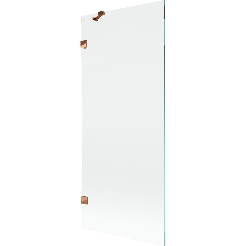 Paravent de baignoire Mexen Lunar 1 volet 80 x 150 cm, transparent, or rose - 897-080-000-60-00