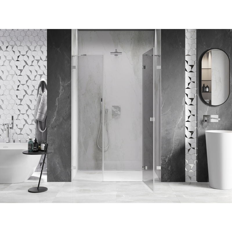 Mexen Lunar porte de douche pivotante droite 140 cm, transparent, chrome - 834S-140-050-01-00-P