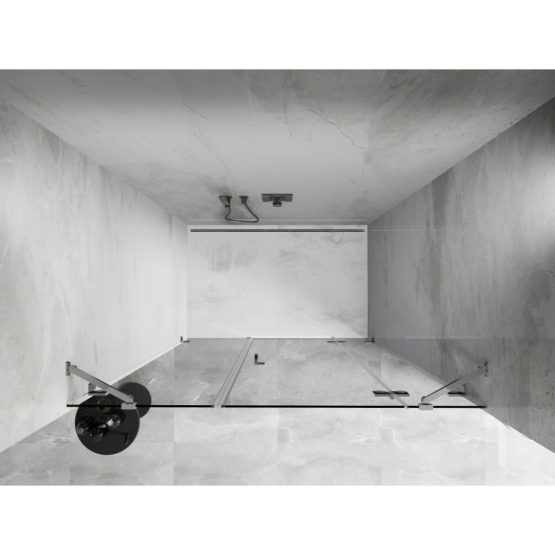 Mexen Lunar porte de douche pivotante droite 140 cm, transparent, chrome - 834S-140-050-01-00-P