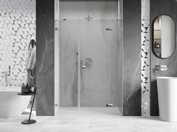 Mexen Lunar porte de douche pivotante droite 145 cm, transparent, chrome - 834S-145-050-01-00-P