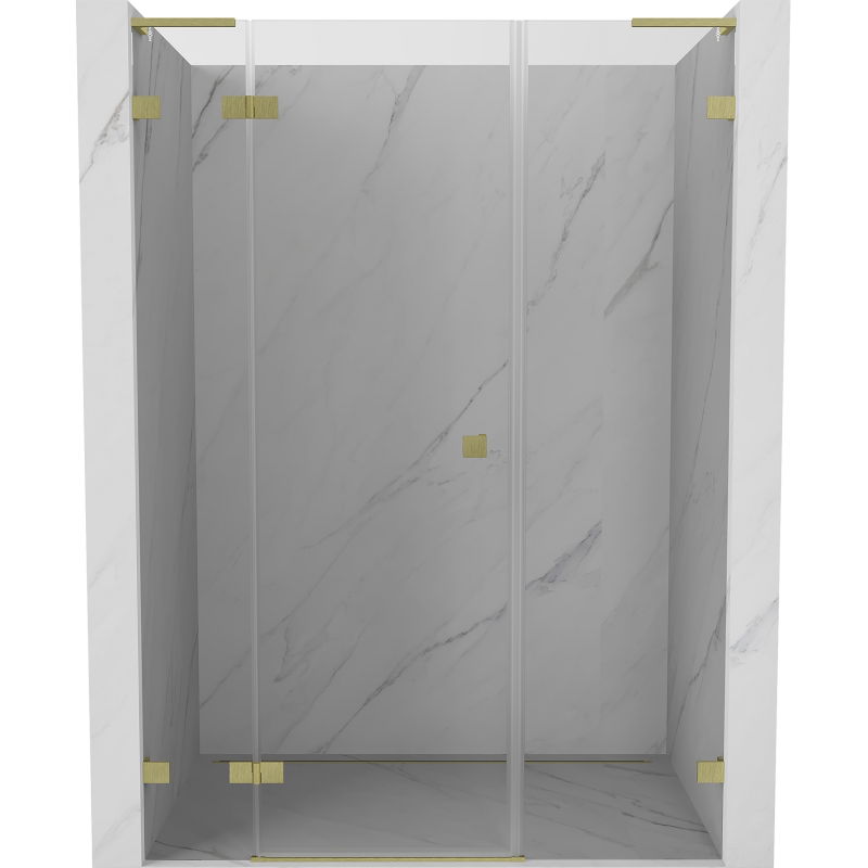 Mexen Lunar L porte de douche pivotante gauche 140 cm, transparent, doré brossé - 834SL-140-050-55-00-L
