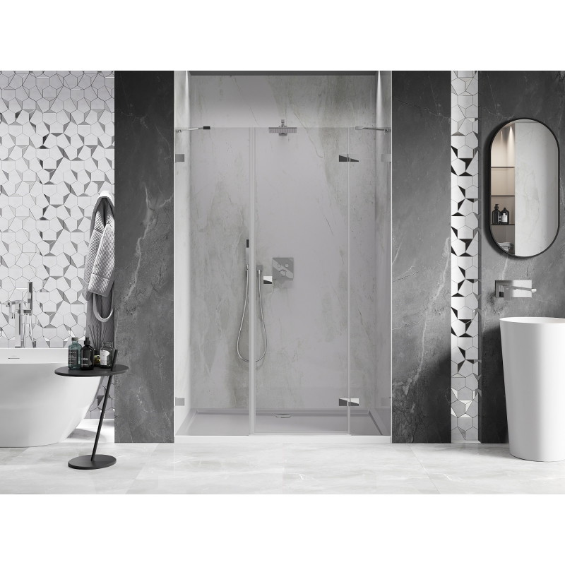 Mexen Lunar porte de douche pivotante droite 155 cm, transparent, chrome - 834S-155-050-01-00-P