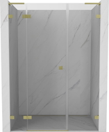 Mexen Lunar L porte de douche pivotante gauche 145 cm, transparent, or brossé - 834SL-145-050-55-00-L