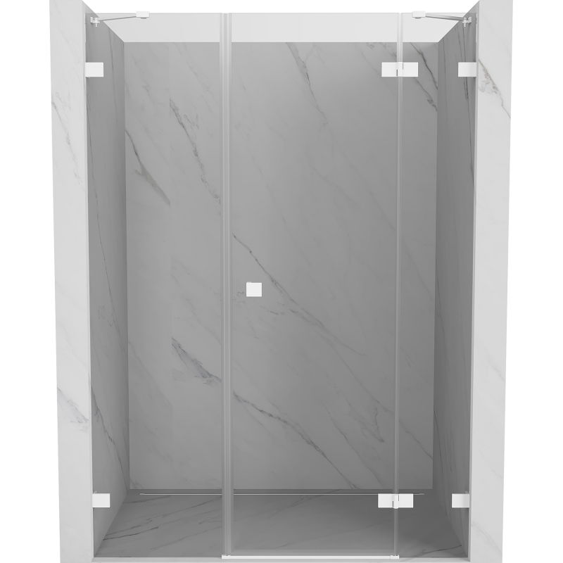 Mexen Lunar porte de douche pivotante droite 135 cm, transparent, blanc - 834S-135-050-20-00-P