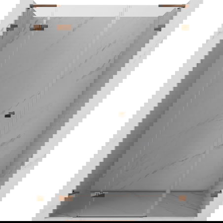 Mexen Lunar L porte de douche pivotante gauche 120 cm, transparent, or rose - 834SL-120-050-60-00-L