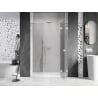 Mexen Lunar porte de douche battante droite 155 cm, transparent, blanc - 834S-155-050-20-00-P