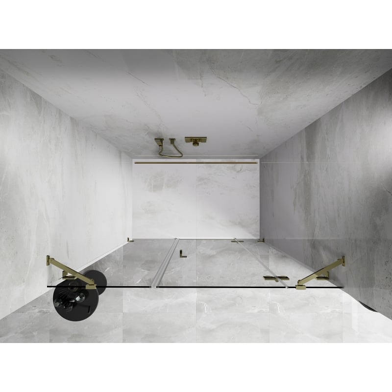Mexen Lunar porte de douche pivotante droite 130 cm, transparent, or - 834S-130-050-50-00-P