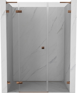 Mexen Lunar L porte de douche battante gauche 145 cm, transparent, or rose - 834SL-145-050-60-00-L