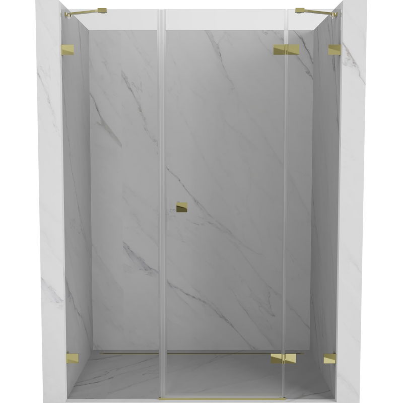 Mexen Lunar porte de douche pivotante droite 140 cm, transparent, doré - 834S-140-050-50-00-P