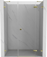 Mexen Lunar porte de douche pivotante droite 140 cm, transparent, doré - 834S-140-050-50-00-P