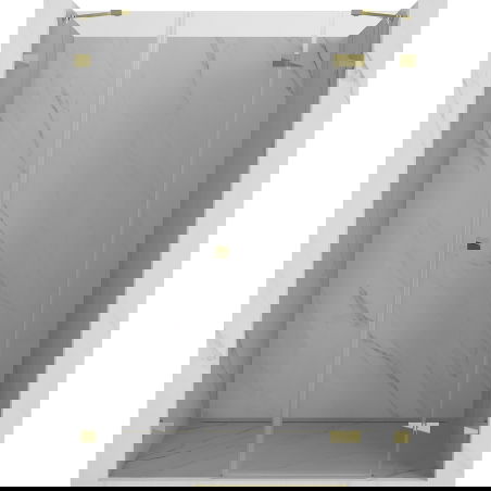 Mexen Lunar portes de douche battantes droites 145 cm, transparent, doré - 834S-145-050-50-00-P