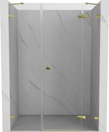 Mexen Lunar portes de douche battantes droites 145 cm, transparent, doré - 834S-145-050-50-00-P