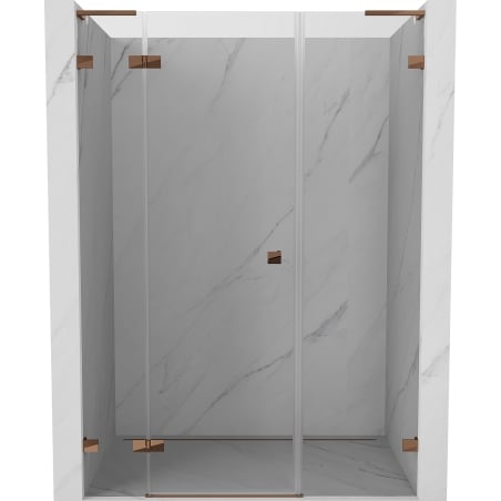 Mexen Lunar L porte de douche pivotante gauche 160 cm, transparent, or rose - 834SL-160-050-60-00-L