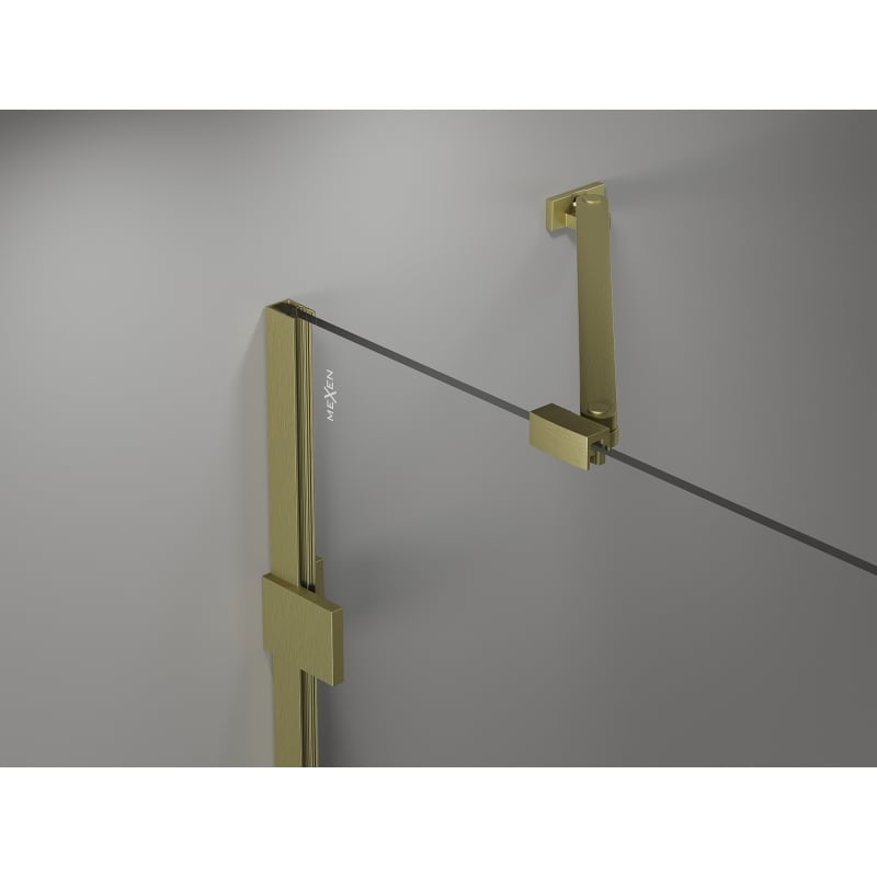 Mexen Lunar porte de douche pivotante droite 120 cm, transparent, or brossé - 834S-120-050-55-00-P