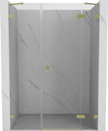 Mexen Lunar porte de douche battante droite 125 cm, transparent, or brossé - 834S-125-050-55-00-P