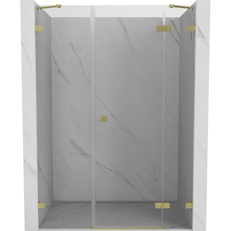 Mexen Lunar porte de douche battante droite 155 cm, transparent, doré brossé - 834S-155-050-55-00-P