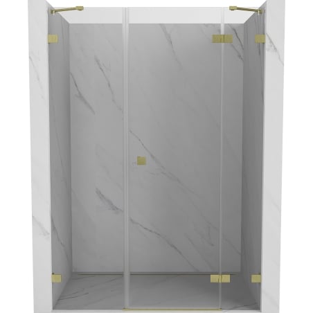 Mexen Lunar porte de douche battante droite 155 cm, transparent, doré brossé - 834S-155-050-55-00-P