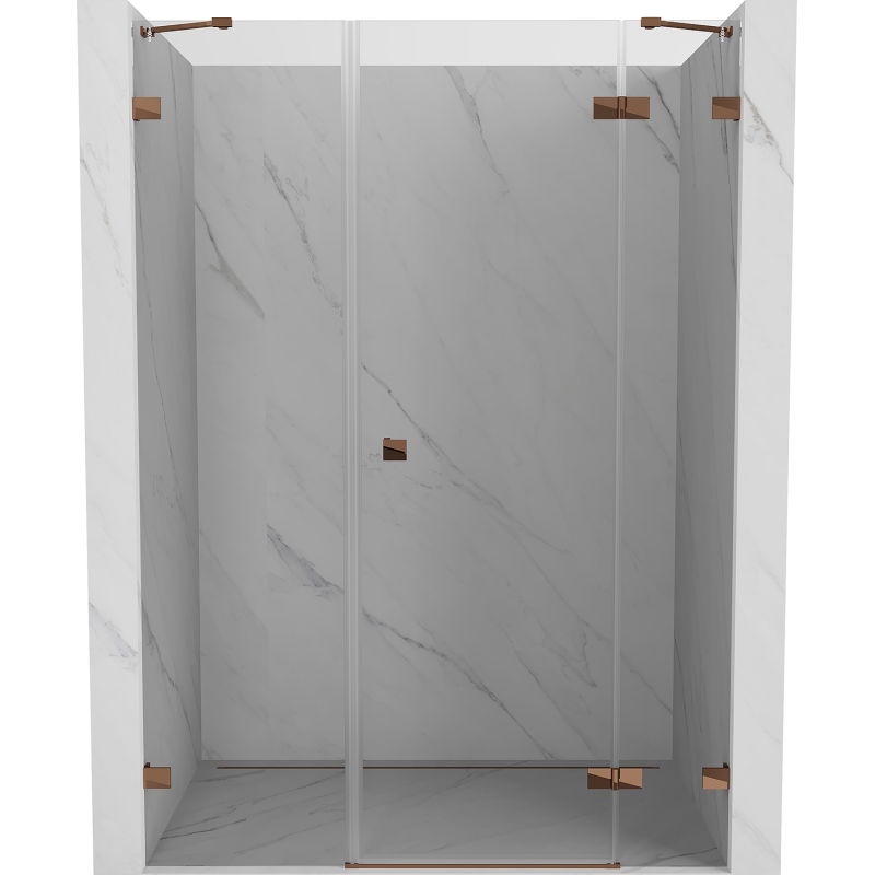 Mexen Lunar porte de douche pivotante droite 120 cm, transparent, or rose - 834S-120-050-60-00-P