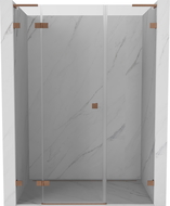 Mexen Lunar L porte de douche pivotante gauche 140 cm, transparent, cuivre brossé - 834SL-140-050-65-00-L
