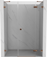 Porte de douche battante droite Mexen Lunar 140 cm, transparent, or rose - 834S-140-050-60-00-P