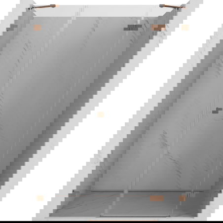 Mexen Lunar porte de douche pivotante droite 155 cm, transparent, cuivre brossé - 834S-155-050-65-00-P