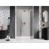 Mexen Lunar porte de douche battante droite 155 cm, transparente, cuivre brossé - 834S-155-050-65-00-P