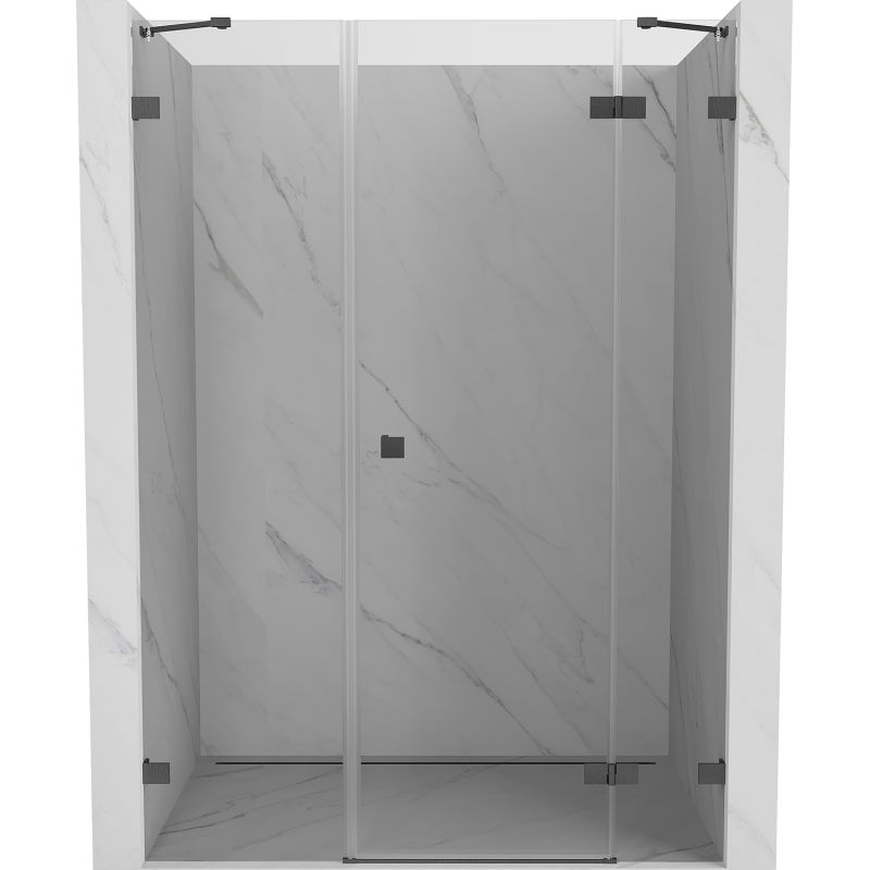 Mexen Lunar porte de douche pivotante droite 155 cm, transparente, gris canon brossé - 834S-155-050-66-00-P