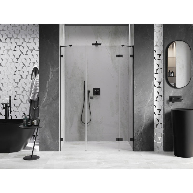 Mexen Lunar porte de douche pivotante droite 120 cm, transparent, noir - 834S-120-050-70-00-P