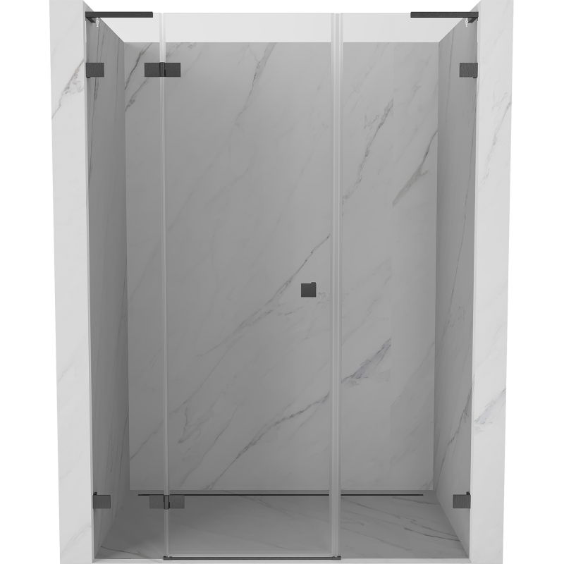 Mexen Lunar L porte de douche pivotante gauche 125 cm, transparent, gris canon brossé - 834SL-125-050-66-00-L