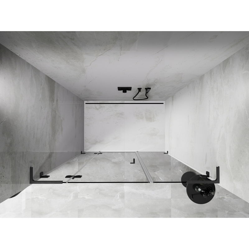 Mexen Lunar L porte de douche pivotante gauche 140 cm, transparent, gris pistolet brossé - 834SL-140-050-66-00-L