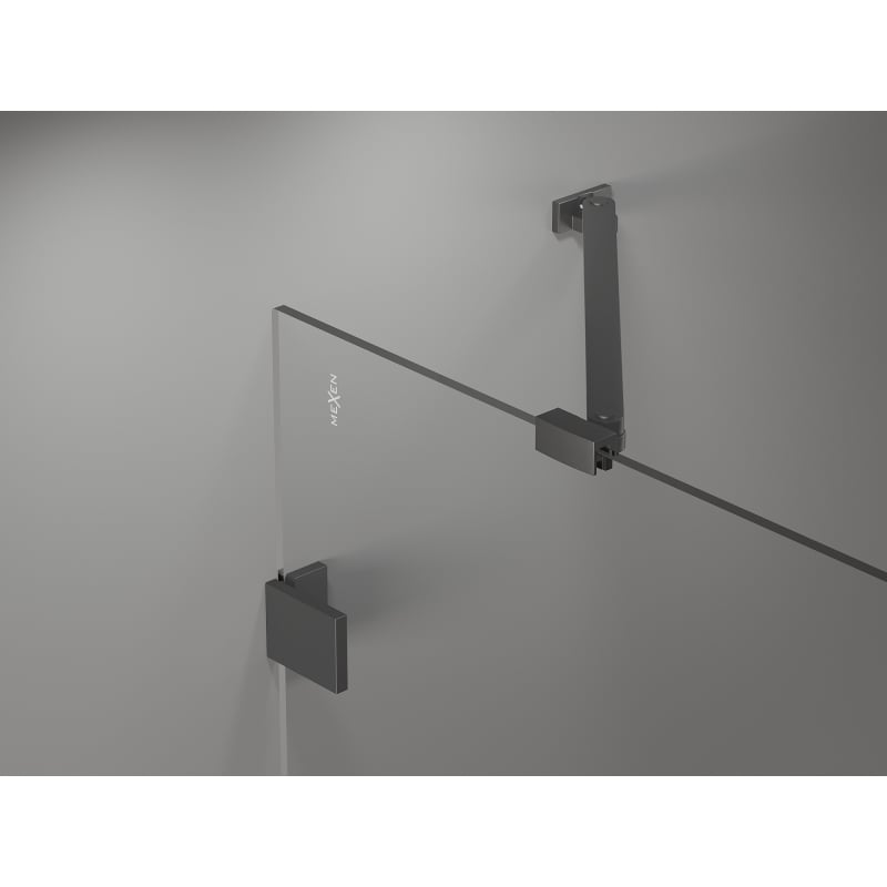 Mexen Lunar porte de douche battante droite 120 cm, transparent, gun metal - 834S-120-050-95-00-P