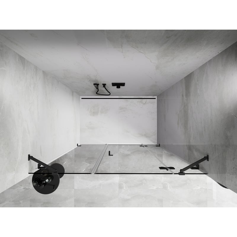Mexen Lunar porte de douche battante droite 120 cm, transparent, gun metal - 834S-120-050-95-00-P