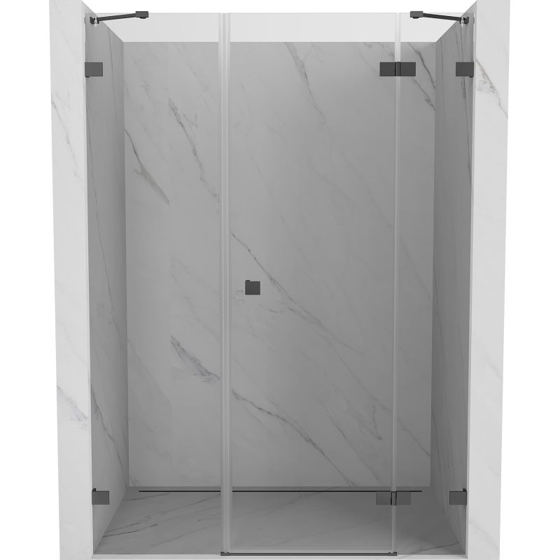 Mexen Lunar porte de douche battante droite 125 cm, transparent, gun metal - 834S-125-050-95-00-P