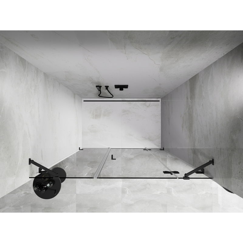 Mexen Lunar porte de douche battante droite 130 cm, transparent, métal gun - 834S-130-050-95-00-P