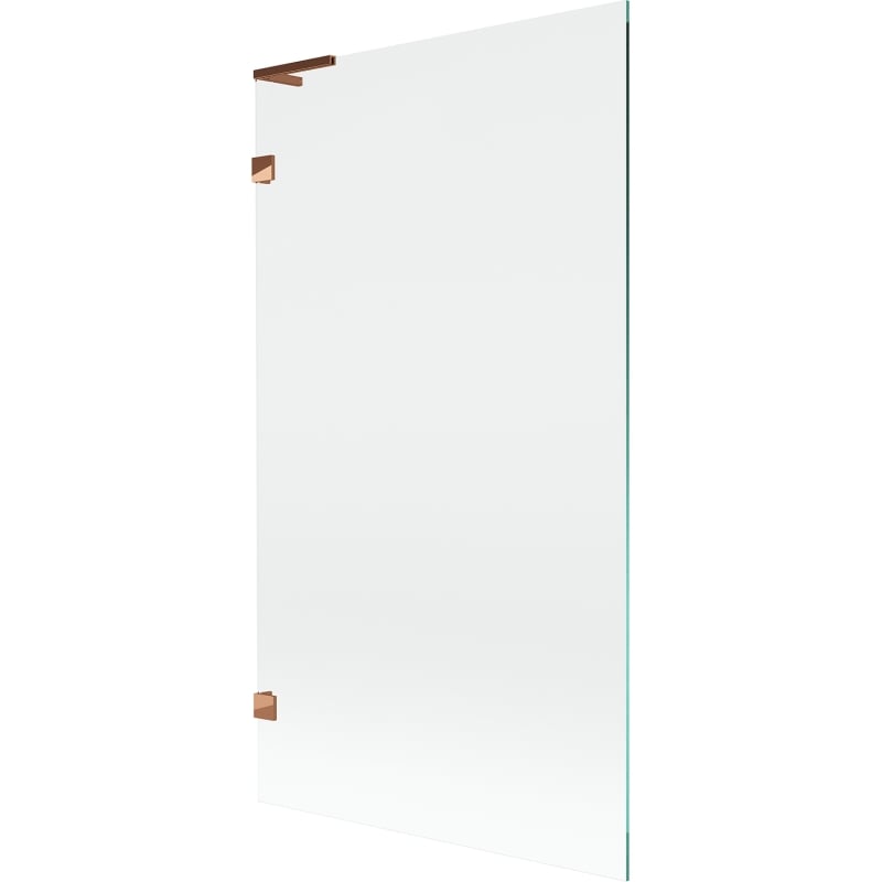 Mexen Lunar L pare-baignoire 1-volet 100 x 150 cm, transparent, or rose - 897L-100-000-60-00